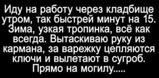 Шла домой через кладбище и уронила ключи в сугроб