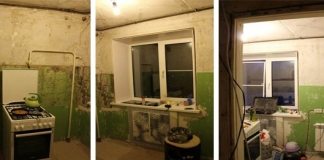 Муж сам отремонтировал эту кухню в 5 кв.м. пока жена гостила у тещи. После приезда, она просто была ошарашена от увиденного)))