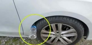 Предупреждение: Если вы видите пластиковую бутылку на колесе автомобиля, вы в опасности