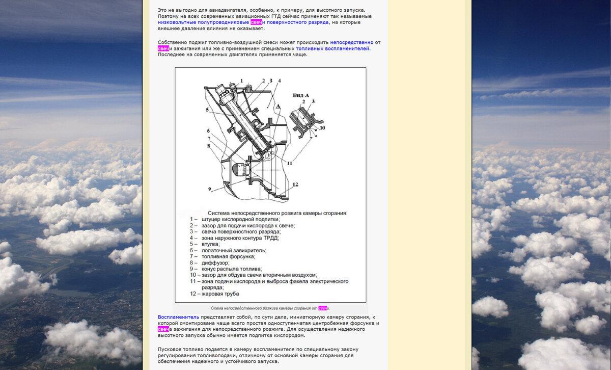Схема постоянного принудительного зажигания во время работы камеры сгорания ГТД