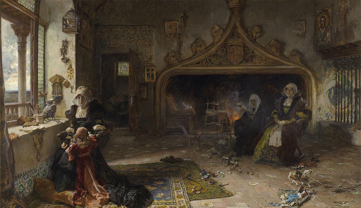 Франсиско Прадилья, королева Хуана Кастильская, заключенная в Тордесильяс со своей дочерью 